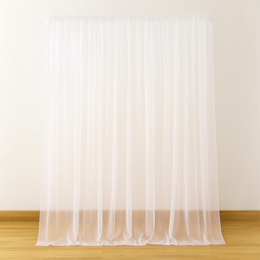 The Party Lounge White Net Curtain 4 Meter | for Birthday, Anniversary and Event Decoration Backdrop | Ganesh Chaturthi Decoration-image-38