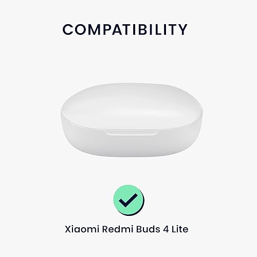 Miniatura 6 de kwmobile Funda de silicona compatible con Xiaomi Redmi Buds 4 Lite - Funda adhesiva con clip - Negro