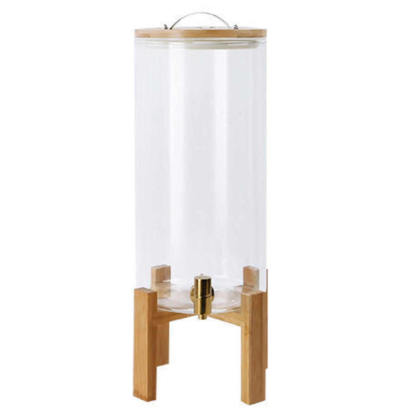 AYCDL Transparent Beverage Machine, Glass Juice Dispenser with Multiple Faucets to Choose from, Sealed and Leak-Proof,Silver Large faucets,Gold