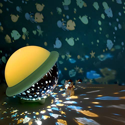 Preisvergleich Produktbild lcym Sternenhimmel Projektor, LED Nachtlicht Sternenprojektor, 360° Rotierend Projektionslampe, Romantische Sternenhimmel LED Projektor, Perfekt für Wanddeko fürs Kinderzimmer Parteien Weihnachten, 8