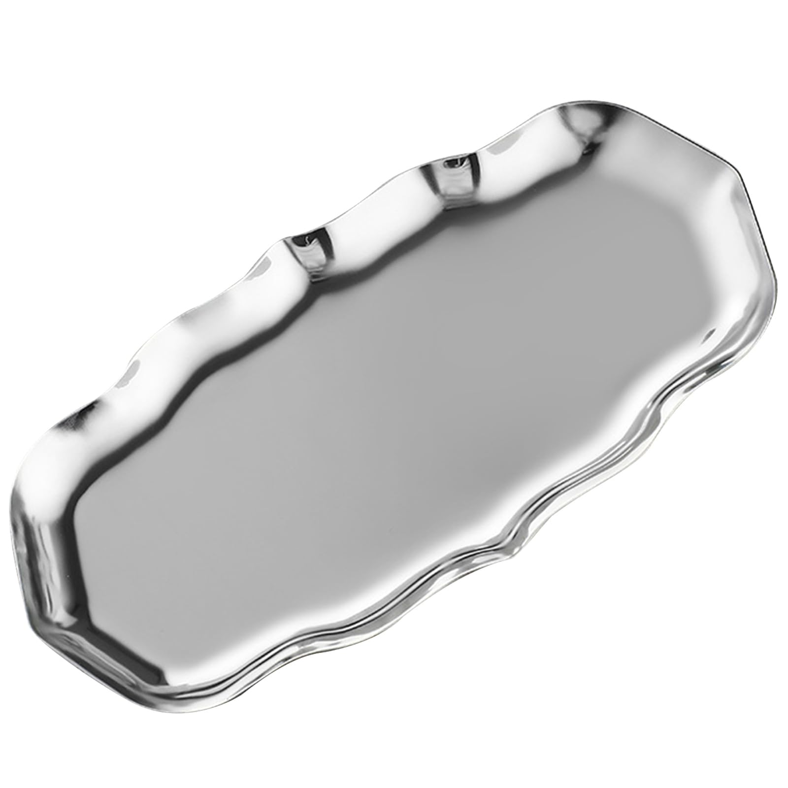 YROHGKPN Earrings Bracelets Necklace Jewelry Rack Stainless Steel Display Stand Large Wavy Tray Storage Organizer Tray