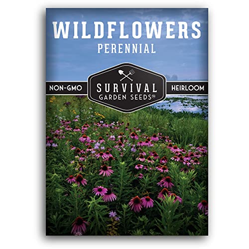 Survival Garden Seeds Perennial Wildflower Seeds for Planting - 1 Packet with Instructions to Grow Wildflowers in Your Home Garden - Non-GMO Heirloom Varieties Flower Seeds
