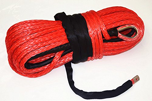 Red 14mm Synthetic Winch Rope,UHMWPE Rope for Electric Winch, Plasma Winch Rope,ATV Winch Line (14mm*30m) Cover