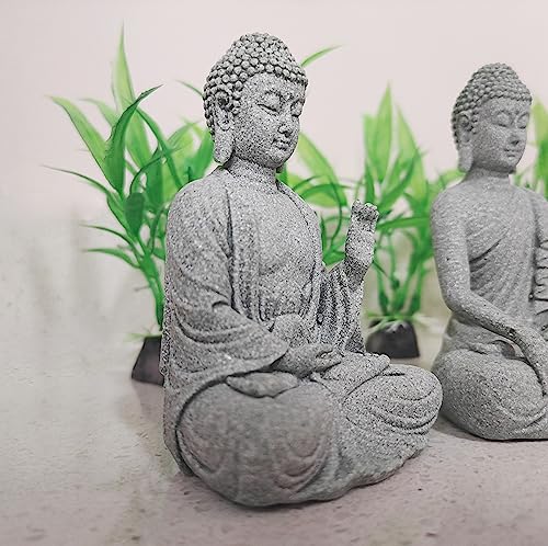 Image of livelyfish Buddha Fish Tank Decor Asian Stone Buddha Figurines for Aquarium Zen Garden Fish Tank Statue Decorations Mini Stone Buddha Zen Garden Sculptures Decor,Gift, B