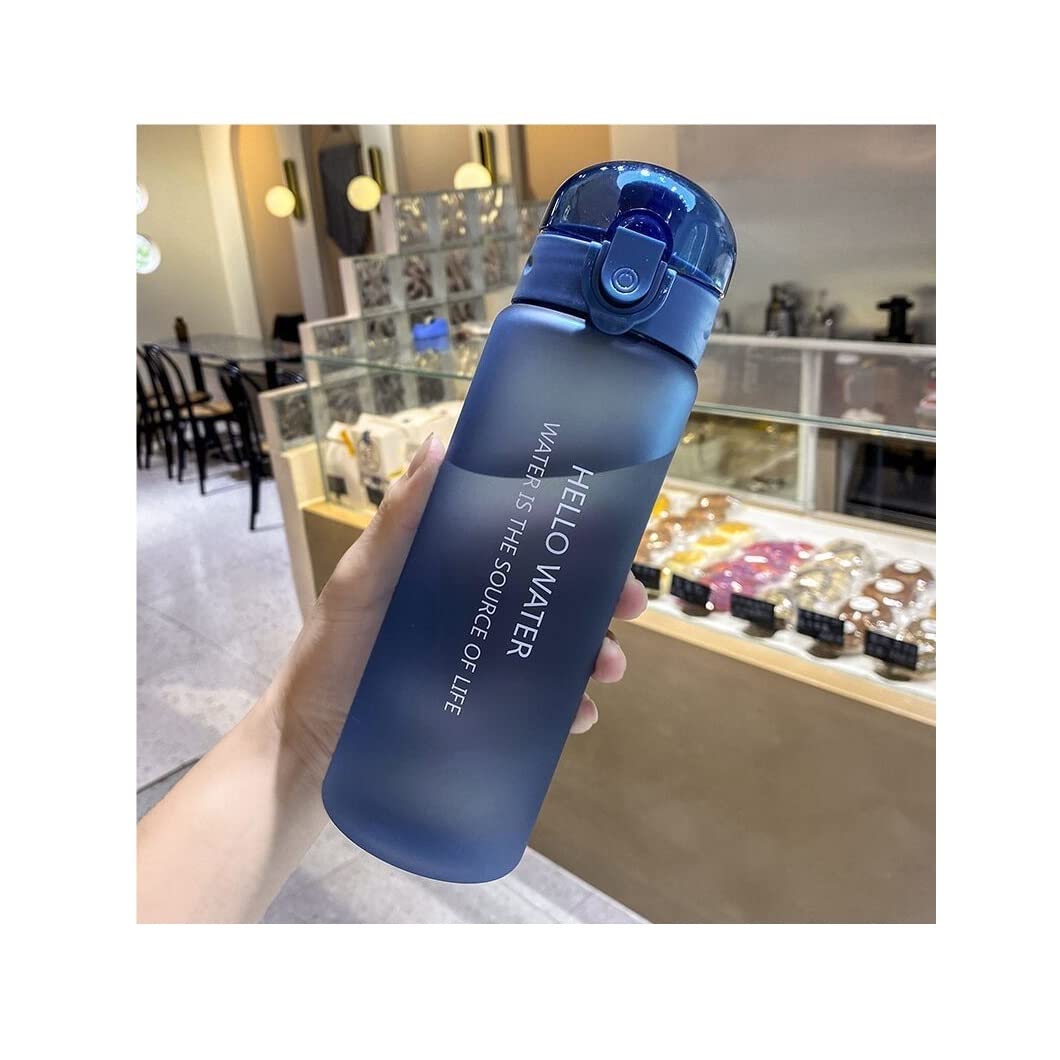 Butelka Wodę Outdoor Sports Bidon Ze Słomką Plastikowy Przenośny Podróżny Kubek Na Wodę Rower Kempingowy Butelka Na Napoje Materiały Kuchenne Butelka Napoje Sportowa(Blue,Frosted)