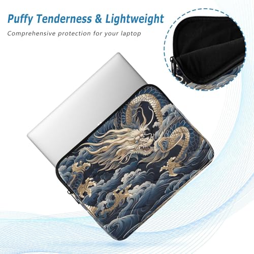 Funda para portátil 13-14 pulgadas patrón dragón dorado miniatura 5
