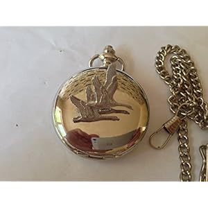 B9 Zwanen gepolijst zilveren case heren GIFT quartz pocket horloge fob gemaakt in sheffield