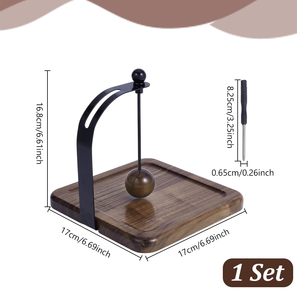 NBEADS Porta Tovaglioli In Legno, Distributore di Tovaglioli con Braccio Zavorrato, Base Quadrata Antiscivolo per Tavolo Da Pranzo Decorazione Da Cucina Marrone Noce di Cocco, 17x17x16.8cm