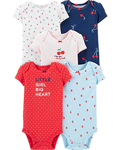 Carter's Baby Girls Bodysuits, Cherries, 9 Months