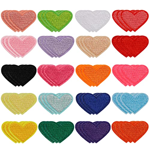 Popuppe 60 Pièces Patch Thermocollant Vêtements, Mini Patchs Coeur Colorés, Patch Thermocollant Mini Écusson Thermocollant pour Embellissements et Réparation De Vêtement/Décoration Bricolage