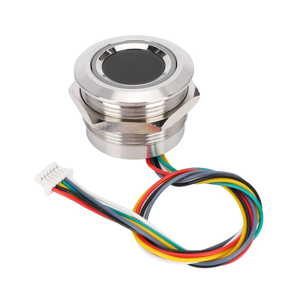 Sensor Capacitivo de Huellas Dactilares R503 Huella Dactilar de Metal R503 Módulo de identificación de Huellas Dactilares Capacitivo Circular con luz indicadora de Anillo
