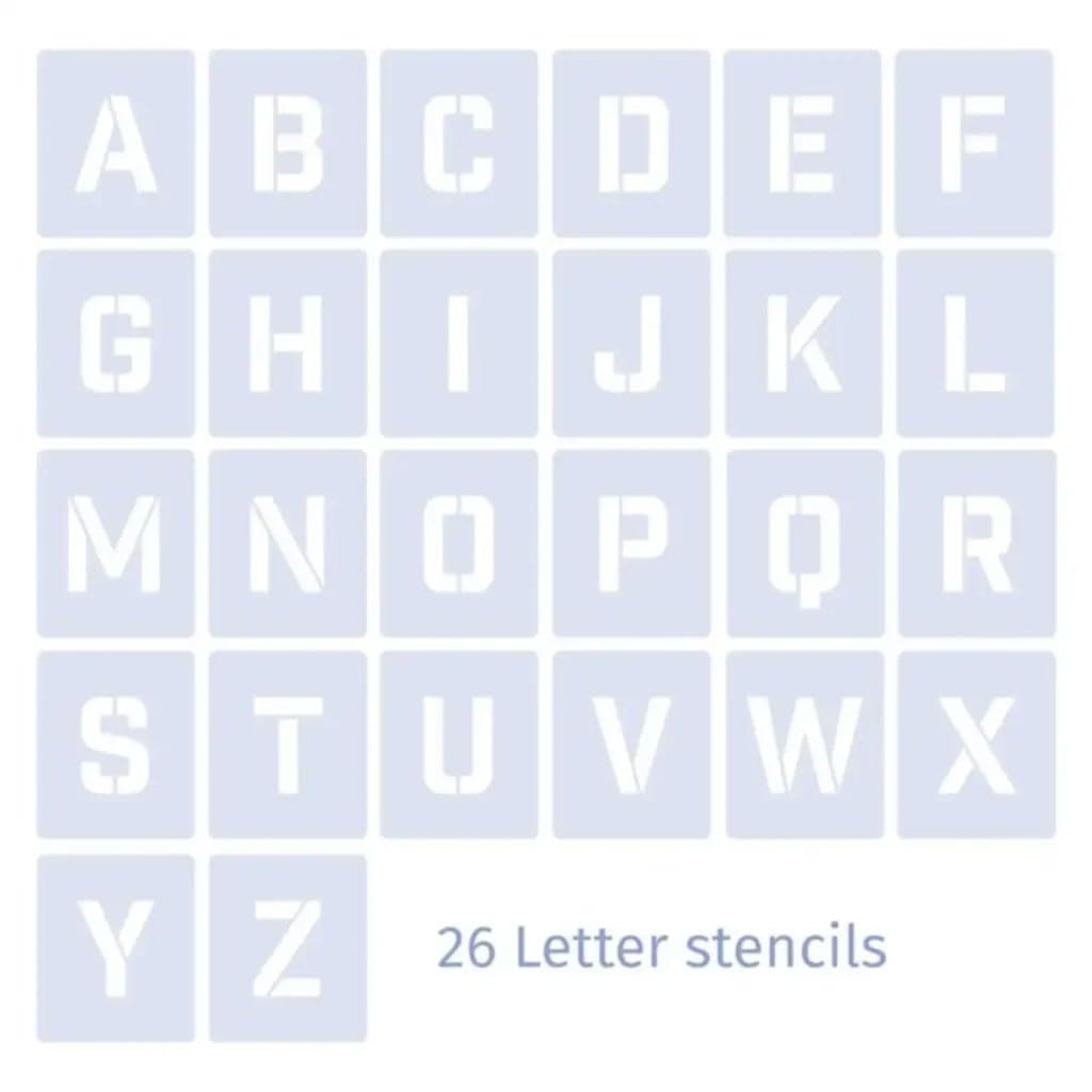 QBIX Großes Buchstabenschablonen-Set, komplettes Alphabet-Buchstaben-Vorlagen-Set in drei großen Größen (19 cm Buchstabenhöhe - A4)