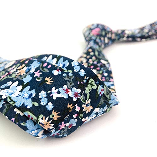 Image of Mantieqingway Men's Cotton Floral Neck Tie 2.56'' Printed Skinny Tie