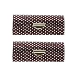Brown Polka Dot Lipstick Case With Mirror Purse Holder Set of 2