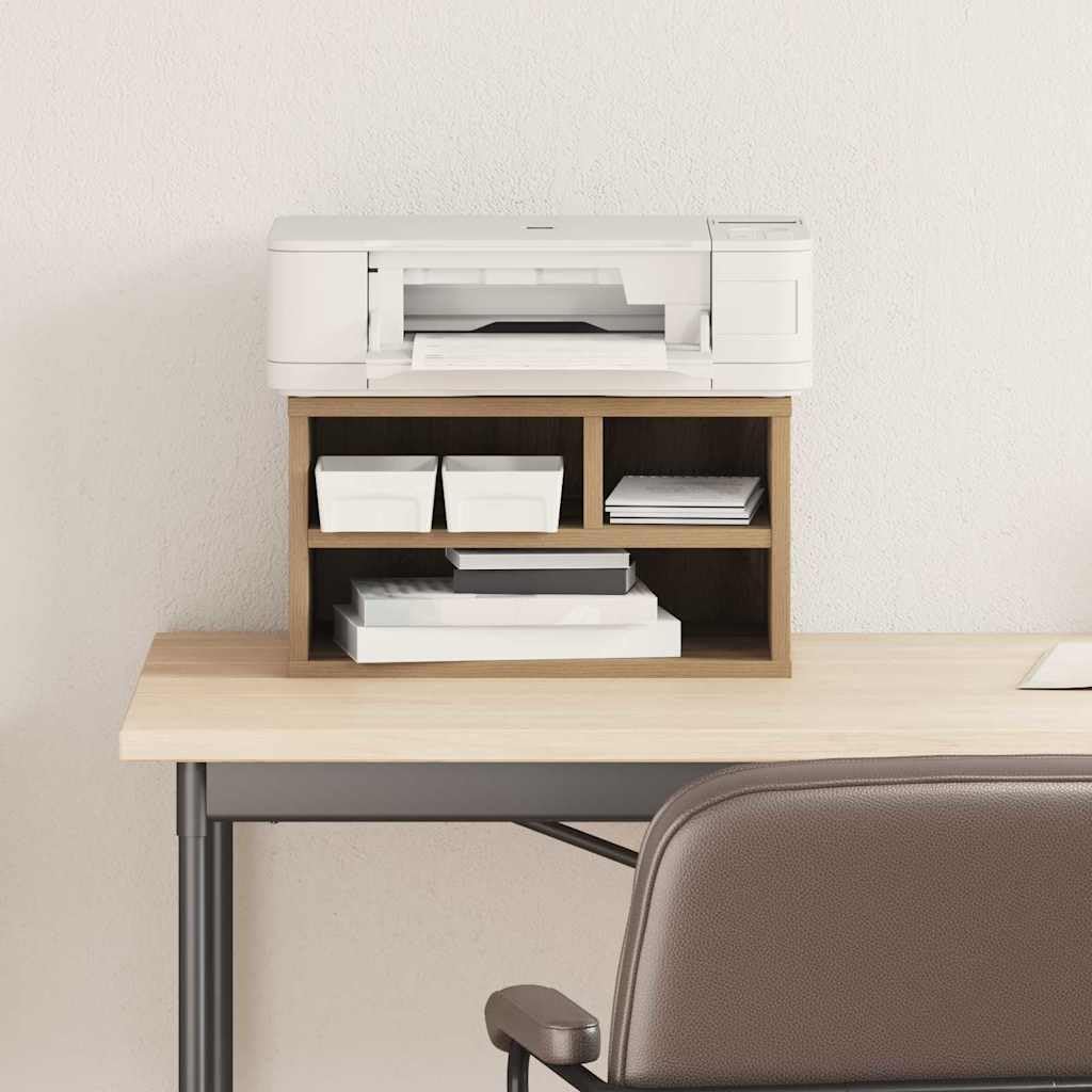 Supporto per stampante in legno, 40 x 32 x 22,5 cm, rettangolare, con spazio per ufficio e casa, superficie di facile manutenzione, design moderno