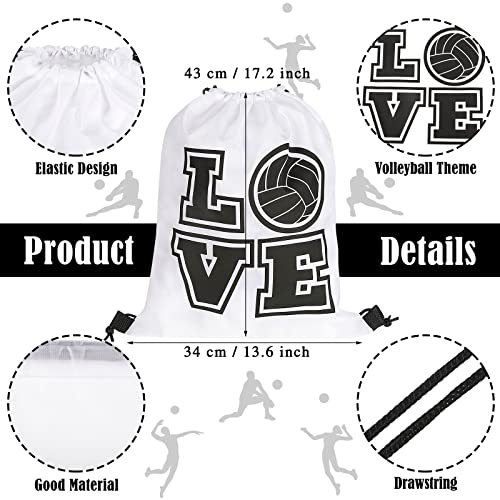Shappy 6 Pcs 17.2 Inch Volleyball Bags Gifts Volleyball Drawstring Backpack Sport Party Favors for Women Men2
