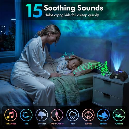 Image of Rossetta Dual Lens Galaxy Projector, Star Projector for Bedroom with 58 Light Effects, Night Light Projector with White Noise & Bluetooth Speaker, Remote Timer, Room Decor Gift for Kids Adults Teens