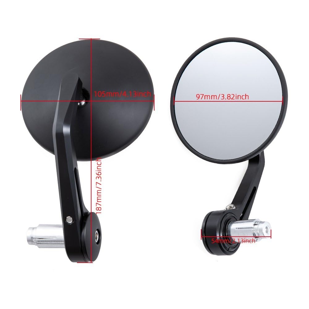 Specchietti Retrovisori Per Manubrio Moto Per Bici Da Specchi Laterali Universali 7/8 "22mm Maniglia Rotonda Moto Specchietti Laterali(UN)