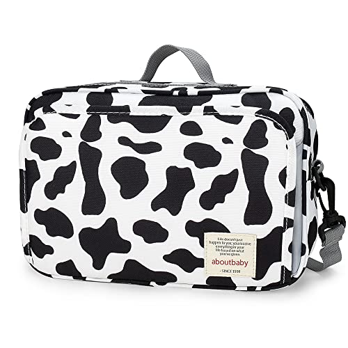 Image of MOMIGO Baby Diaper Caddy Bag - Diaper Caddy Tote Baby Stroller Bag Nursery Storage Bin for Diapers, Wipes & Toys Mini Diaper Bag for Outdoor (Cows)