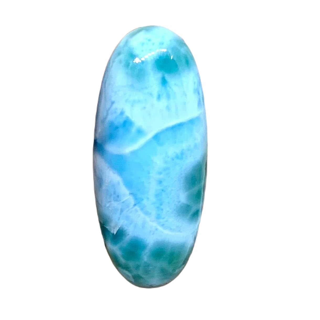 Larimar cabochon ovale pour concevoir un pendentif ou collier artisanal unique