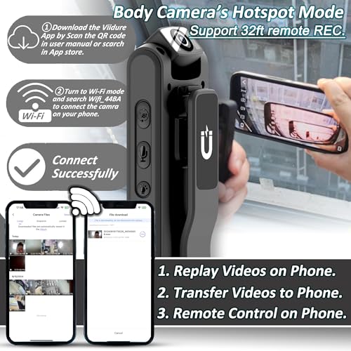 image for KSADBOSSBO Body Camera with Audio & Video Recording- 64GB 1080P HD Pol