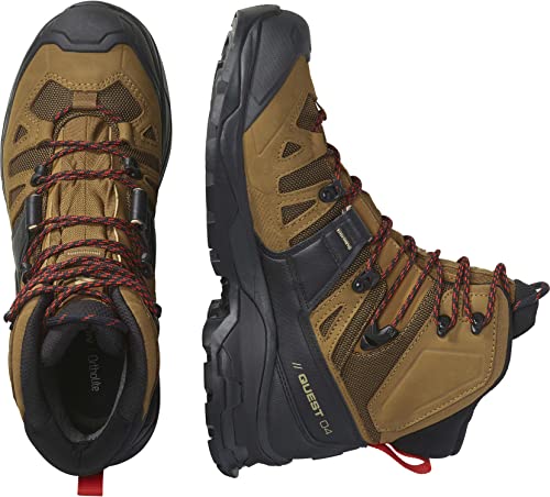 Image of Salomon Quest 4 GTX Hiking Boots Mens Sz 12 Rubber /Black /Fiery Red