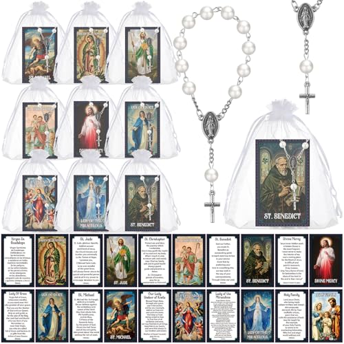 Sayglossy 30 Pack Catholic Religious Gifts Set Car Rosary for