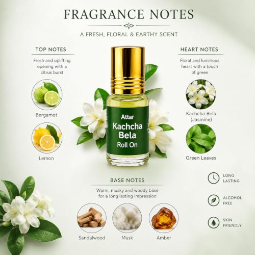 Image of Formless Kacha Bella 3ml Attar Unisex - Premium Fresh Floral Fragrance Oil, Long Lasting Alcohol-Free Perfume, Soft Sweet Scent, Pocket Size Roll-On, Travel Friendly Daily Wear & Special Occasions