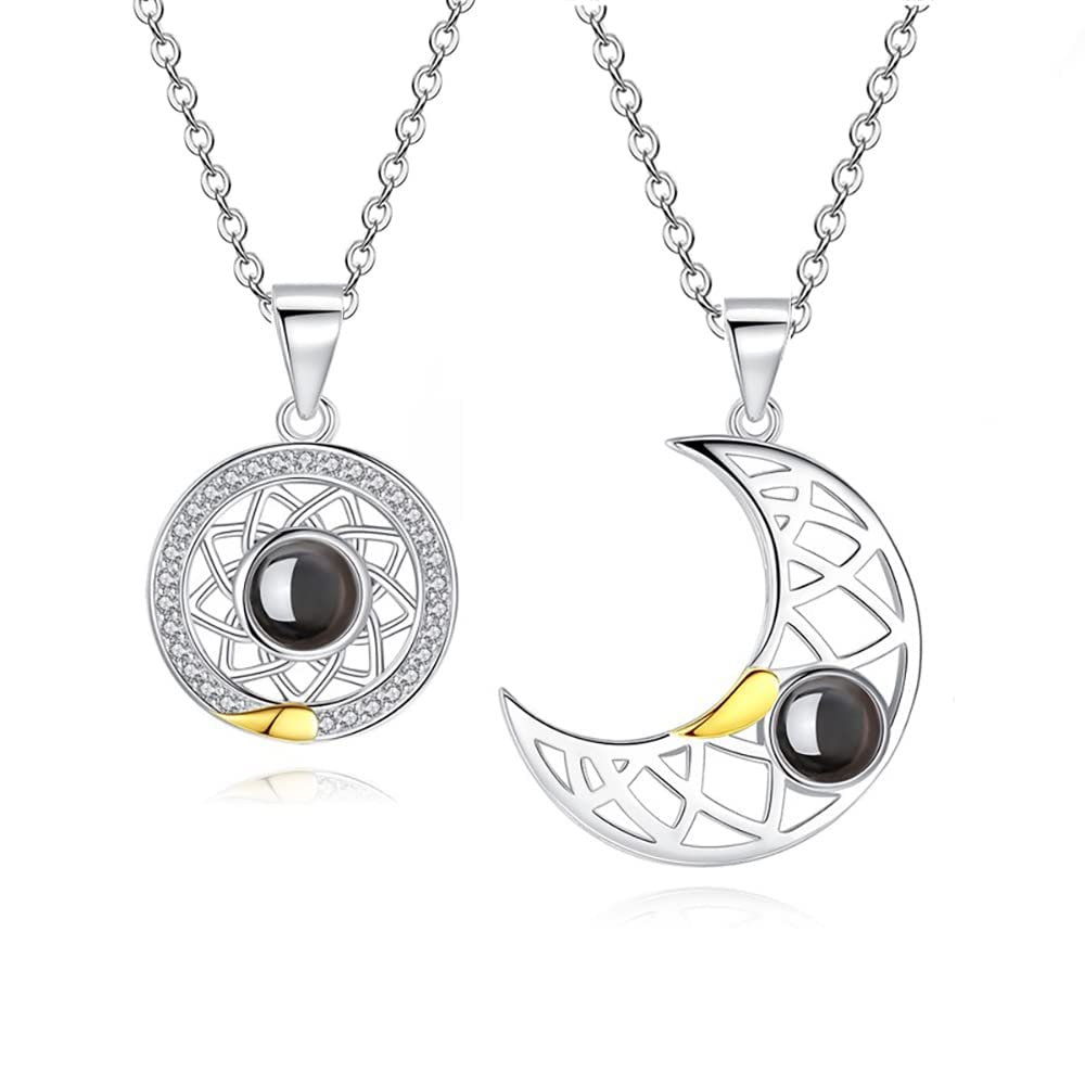 Two Souls One Heart Pendant Necklaces for Couple, Wishing Stone Creative Magnet Couples Necklace