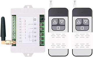 Motor Wireless Remote Control Switch 110V 220V AC 10A High Power Roller Shutter Door Electric Curtain Remote Forwards Reverse, Wide Voltage 85V-250V 433MHz RF Remote Control Relay