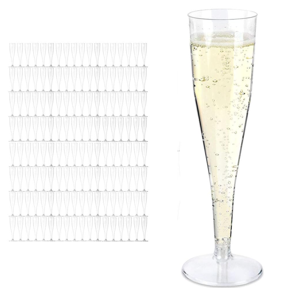 PD Outlet Reusable Champagne Glasses – Elegant & Durable Flutes for Celebrations | Eco-Friendly | Washable (144)
