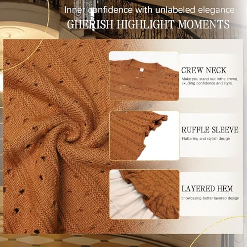 Women’s 2025 Summer Causal Ruffle Sleeve Crochet Knit Tops Long Dress for Ladies Fall Trendy Tiered Dress2