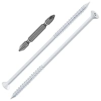 Vista 27 de (105 PIEZAS) Kit de Anclajes de Tornillo para Hormigón de 3/16" Cabeza Plana Azul/Negro/Blanco para Anclaje a Mampostería, Bloque o Ladrillo