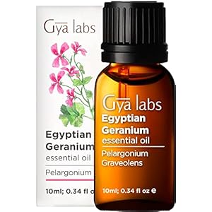 Gya Labs Egyptian Geranium Essential Oil for Skin Care – Topical for Mature Skin and Breakouts – Diffuse for Stress…
