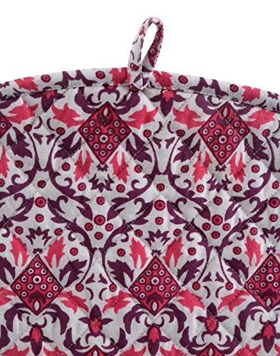 Image of Pink Ombre Mandala Handmade Cotton Printed Tea Pot Decor Cover Indian Traditional Tea Quilt Floral Warmer Tea Cozies Washable Vintage Tea Cosy Indian Mandala Tea Cozy 14 x 11 Inch