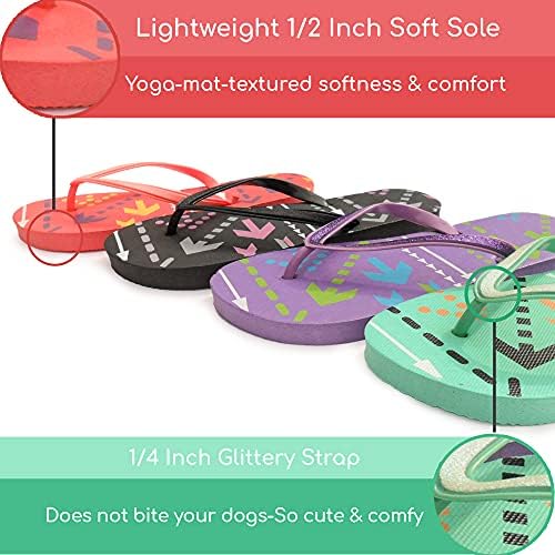 TravelNut 4 Sets Waterproof Rubber Flip-Flop Sandals for Women Comfortable Lightweight Summer Pool Beach Shower Shoes Multicoloured Size: 5 | Image 3