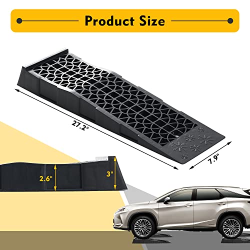 Donext Ramps Low Profile Plastic Car Service Ramps 3 Ton Truck Vehicle - 2 Pack #TOP1