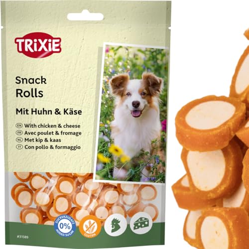 TRIXIE Hundeleckerli Snack Rolls mit Hühnerbrust & Käse – 100 g