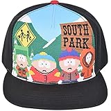 Concept One South Park Gang 8-Bit Style Adjustable Snapback Baseball Hat with Flat Brim, Black, One...