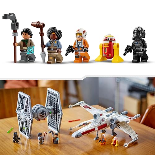 Image of LEGO Star Wars 75393 TIE Fighter and X-Wing Combinable Construction Game with 2 Spaceships, 4 Minifigures & Droid Figurine - Original Gift for Boys from 9 Years and Fans