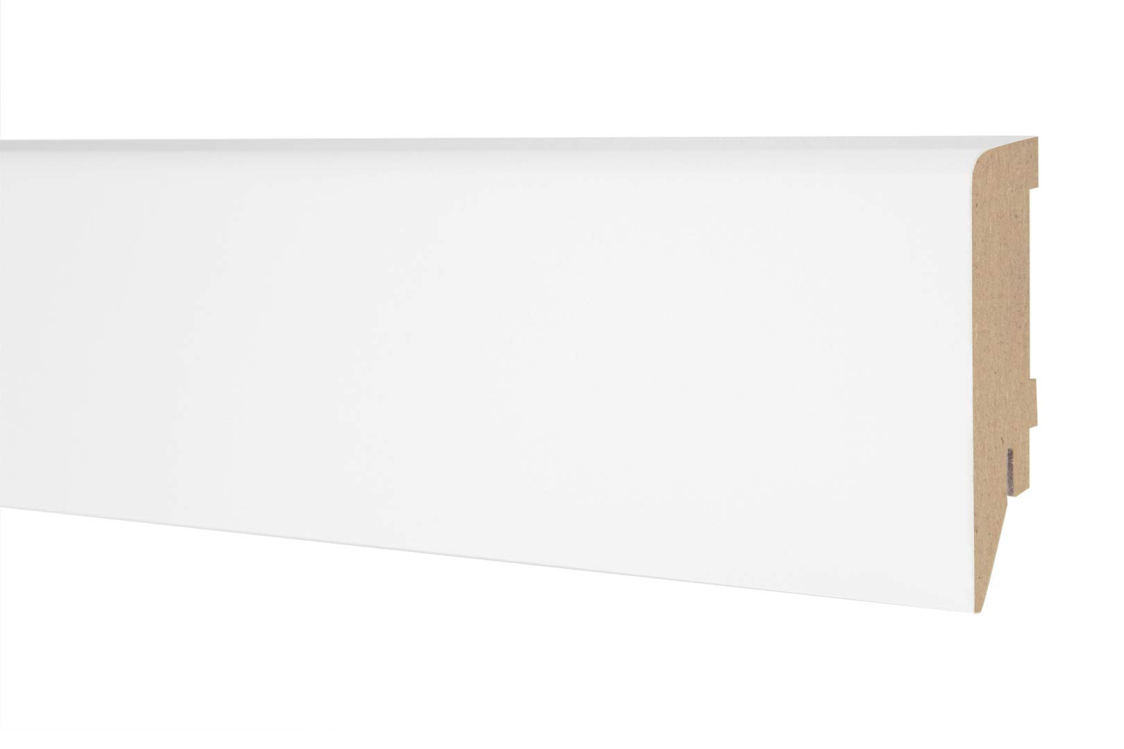 HEXIM Sockelleisten Modern 19 x 70mm - MDF Fußleisten für Fließen, Laminat, Vinyl & Teppich - Sparpaket 38,4 Meter MS7019 - Laminatleisten Fussleiste Bodenleisten