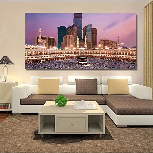 Tableau Mecque Caaba toile 60x120cm sans chassis pour decoration murale - 3