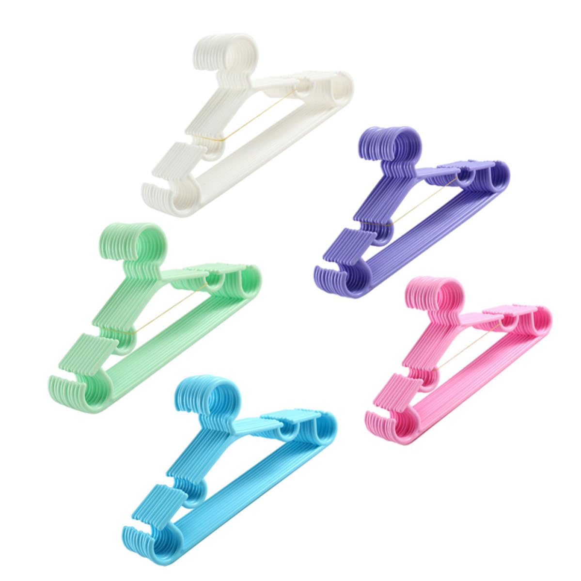 50 Piezas Perchas Infantiles de Plástico para Bebés, Armario