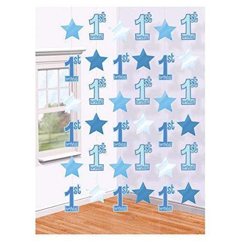 Preisvergleich Produktbild 6 er SET Hänge-Deko 1.Geburtstag BOY Girlande 2m Dekoration