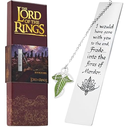 The Lord of the Rings Marcapáginas de Metal con Colgante para Niños, Adultos y Adolescentes (Plata con Hoja) | Ya disponible en tu tienda friki favorita! En mundofriki.es!