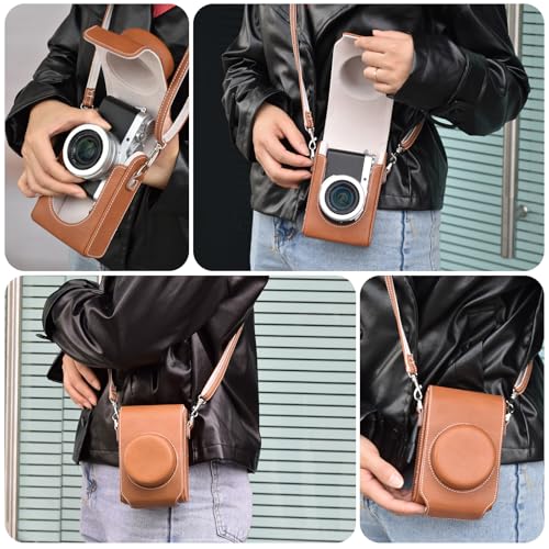 Funda para cámara Leica D-LUX 7/8 tipo 109 en cuero PU marrón miniatura 6