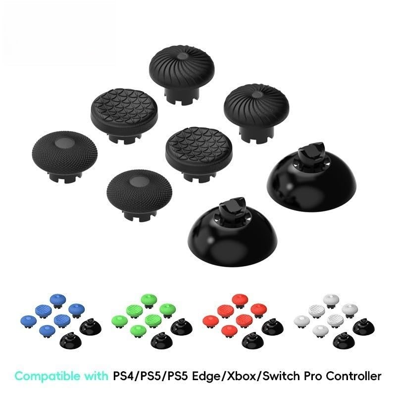 IFEEHE 8Pcs Thumbstick Cap For PS5/PS5 Edge Controller Mushroom Thumb Stick Caps Joystick (Red)