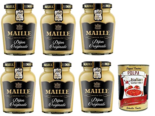 Moutarde Dijon Original condiment traditionnel lot de 6 de 215 g en pot