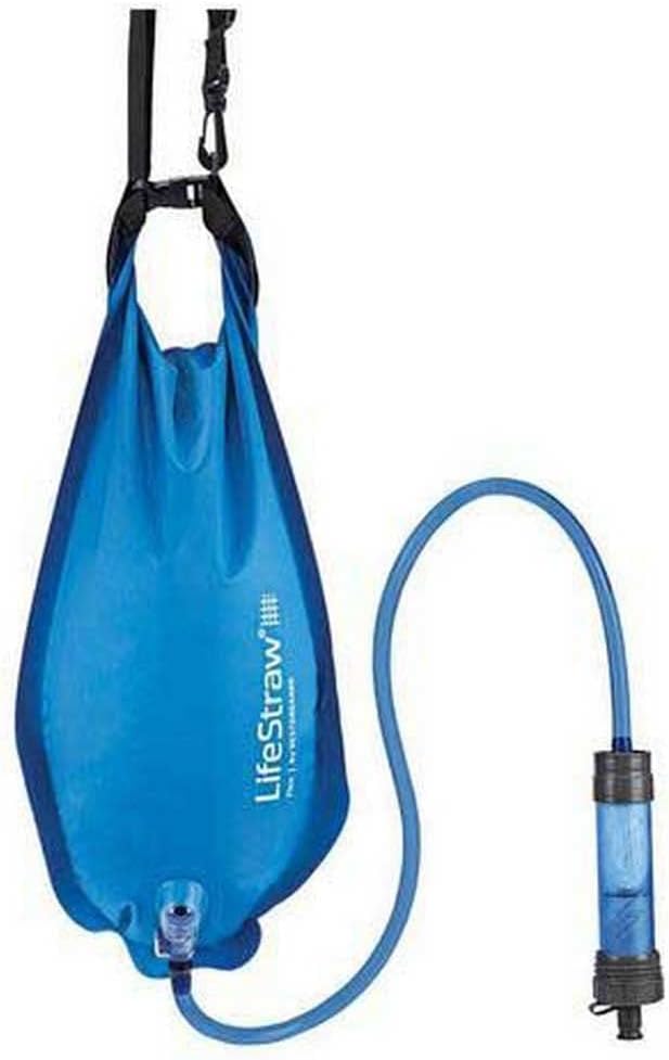 LifeStraw Flex Advanced Water Filter with Gravity Bag - Removes Lead, Bacteria, Parasites and Chemicals Blue, 1 gal