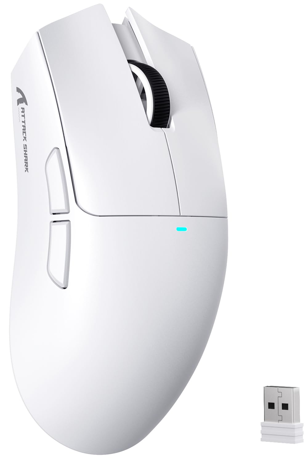 ATTACK SHARK X11SE Ratón Inalámbrico para Juegos, 63g Superligero, con Sensor PixArt PAW3311, 22000DPI, Trimodo Bluetooth/2,4GHz/con Cable, 1000Hz, Batería de 300 mAh, para PC/Mac (Blanco)